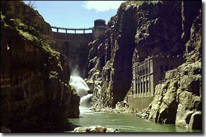 Buffalo Bill Dam In Wyoming - A Great Vacations And Travel Destination